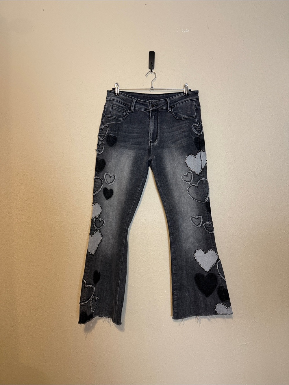OLI & HALI Grommet HEART DENIM‎ JEANS Size Large